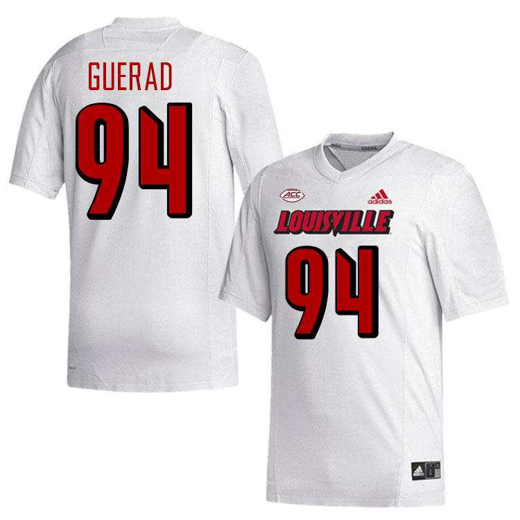 Men #94 Jordan Guerad Louisville Cardinals College Football Jerseys Stitched-White